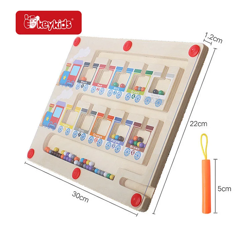 Train Style Montessori Fine Motor Skills Toys Wooden Color Matching Board for Kids W11H121