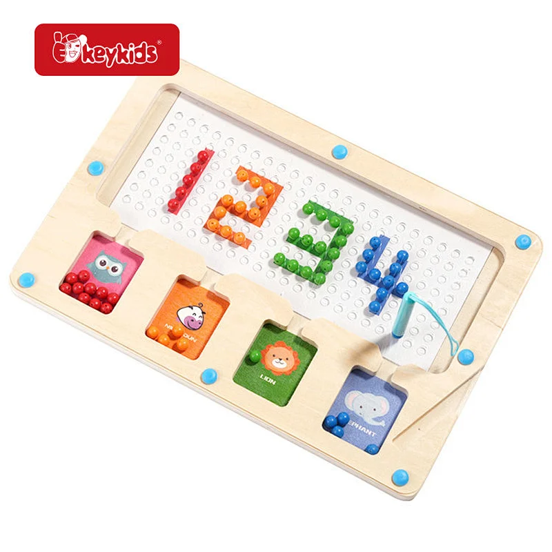 Train Style Montessori Fine Motor Skills Toys Wooden Color Matching Board for Kids W11H121
