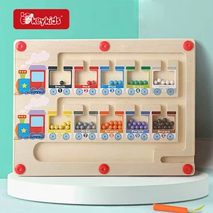 Train Style Montessori Fine Motor Skills Toys Wooden Color Matching Board for Kids W11H121